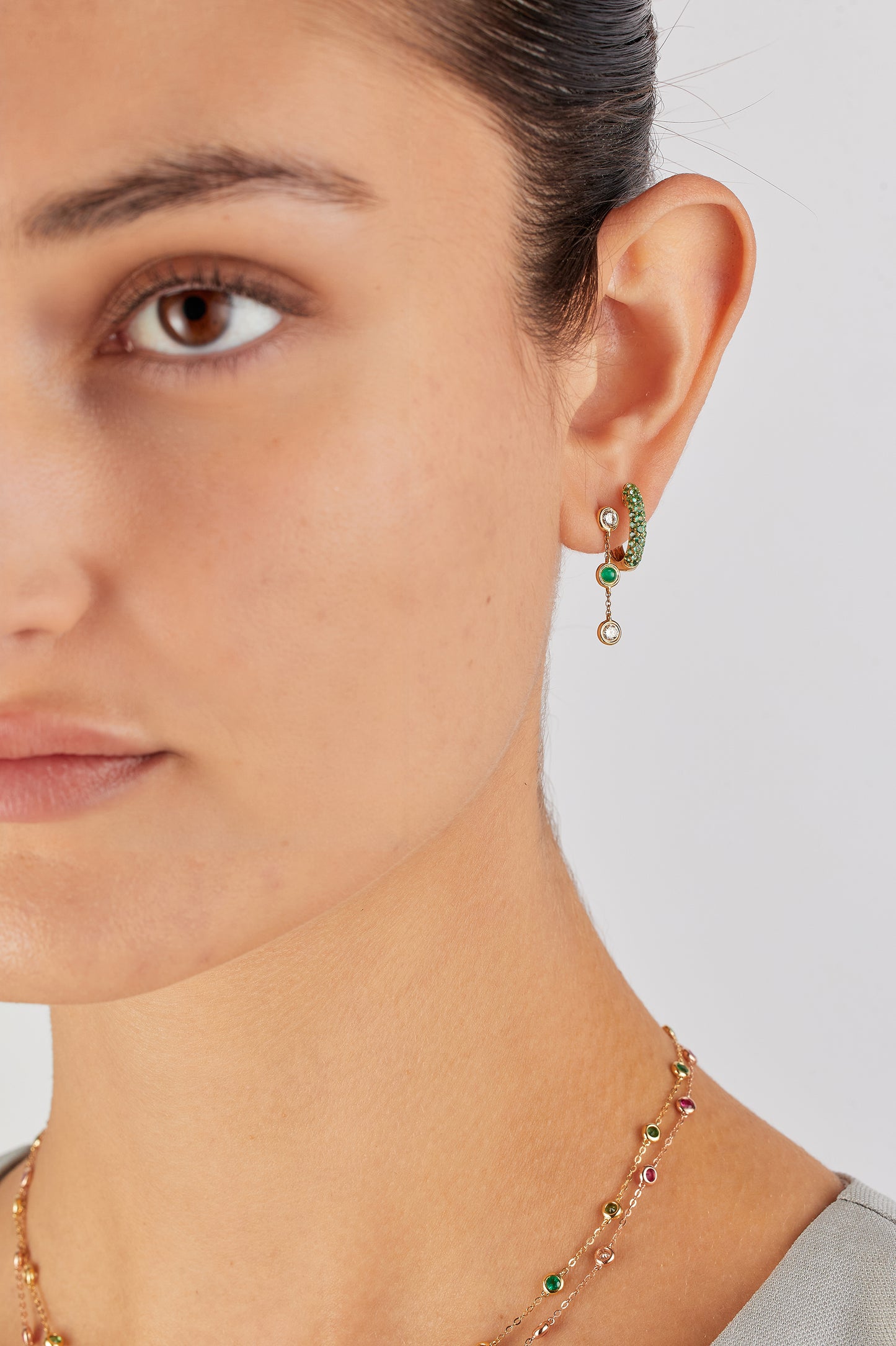 Cupola Green Emerald Earring