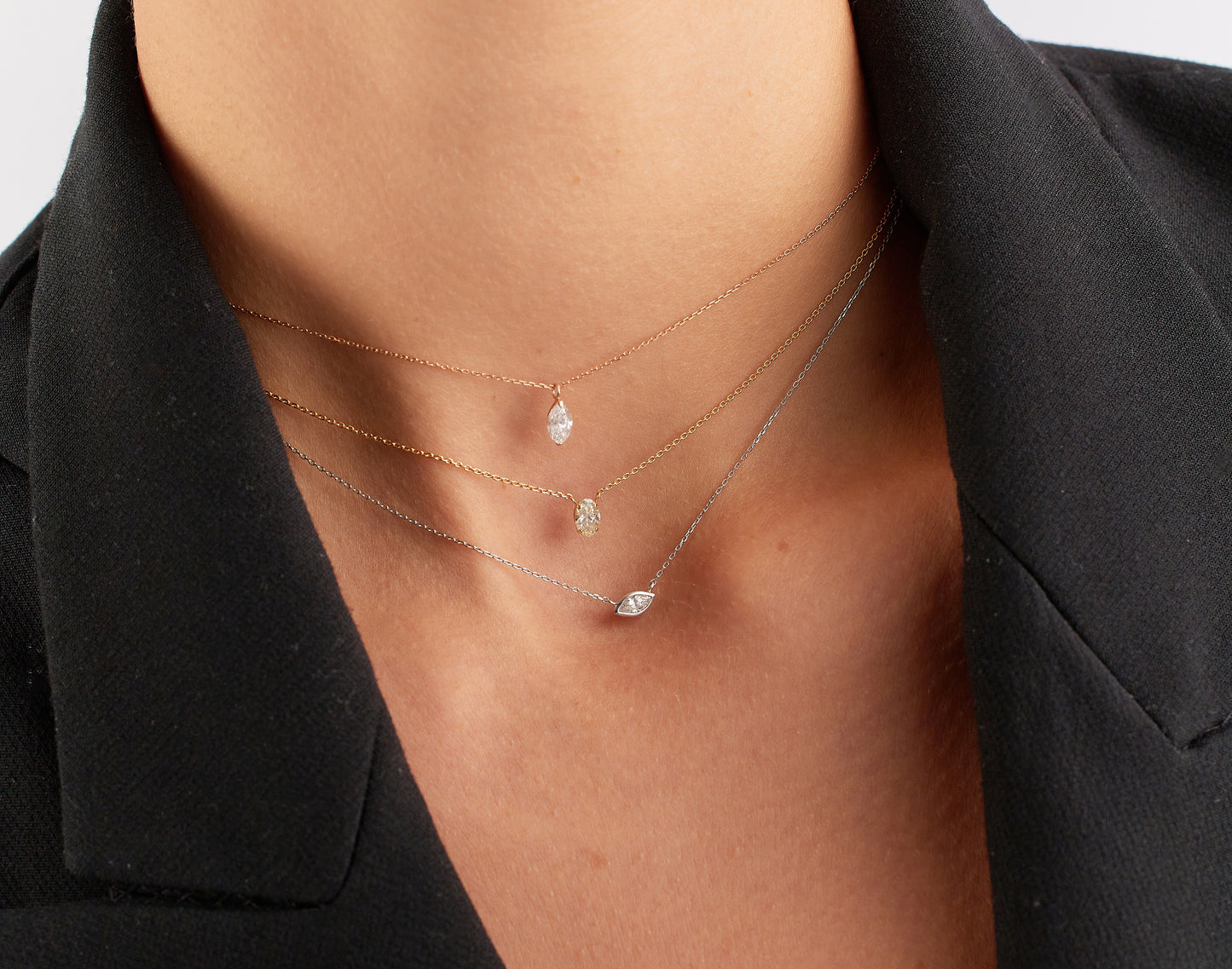 Bezel Marquise Necklace