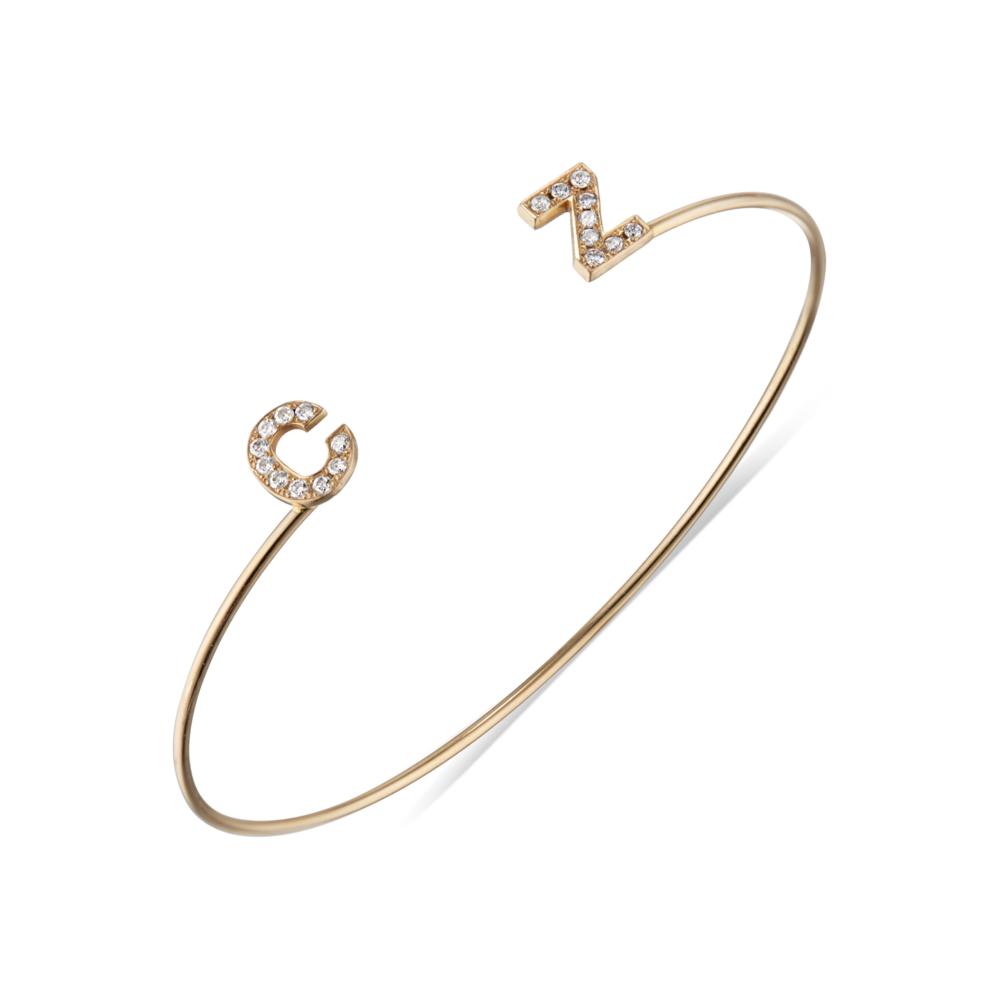 Two Letter Wire Bangle